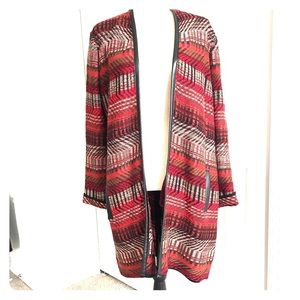 RAFAELLA Beautiful Cardigan Sweater w/Faux Leather